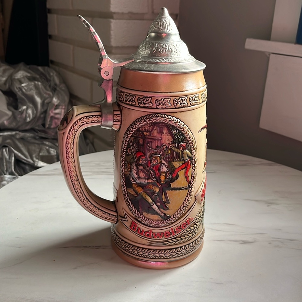 Budweiser 1989 Limited Edition History of Brewing Series V Lidded Beer Stein